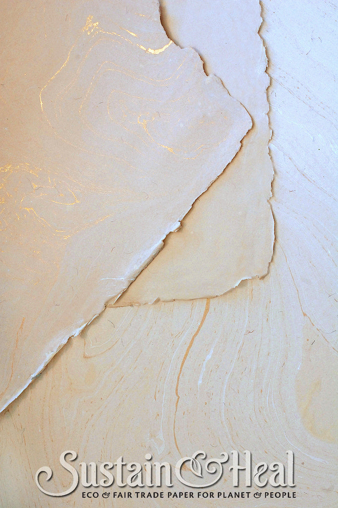 Cream and Gold Marble Sheet #142