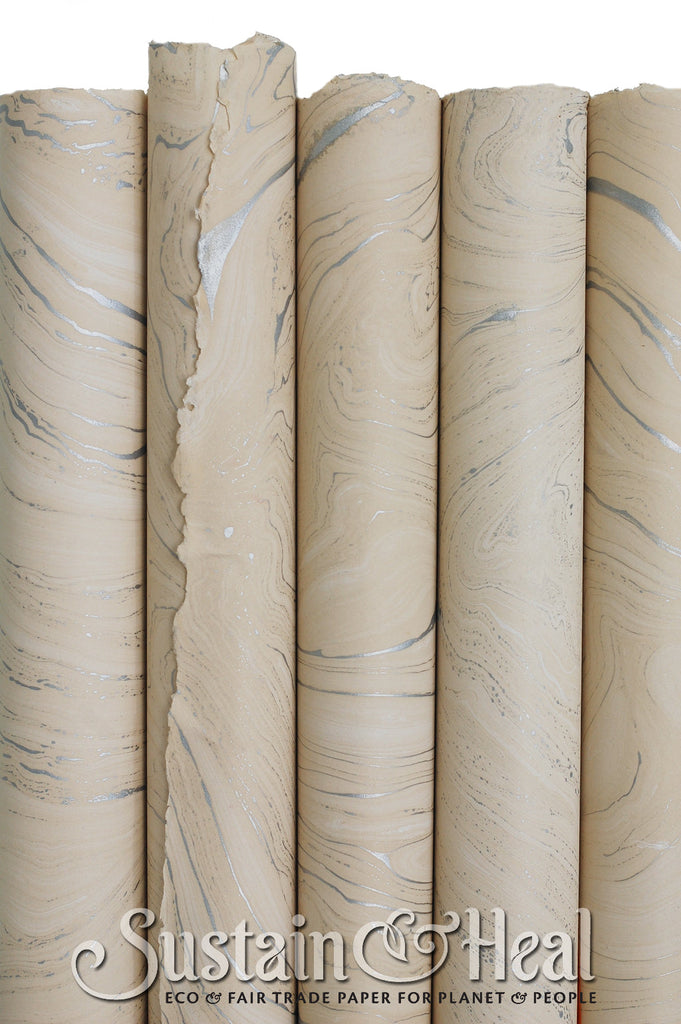 Silver and Cream Marble Sheet #148