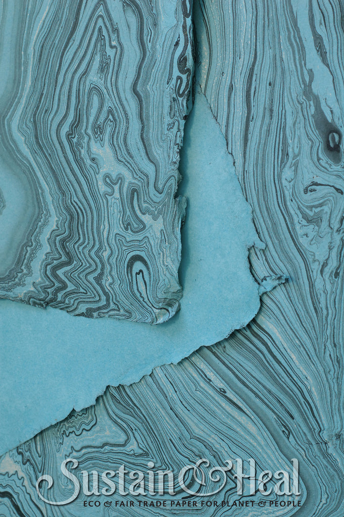 Teal Marble Sheet #01