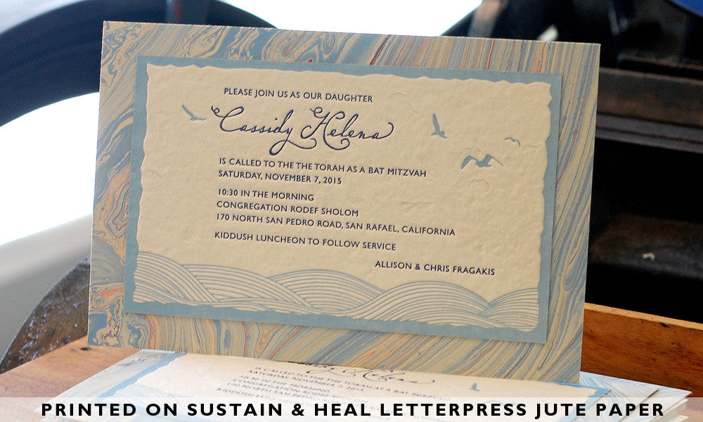 Cream Jute Letterpress Sheet