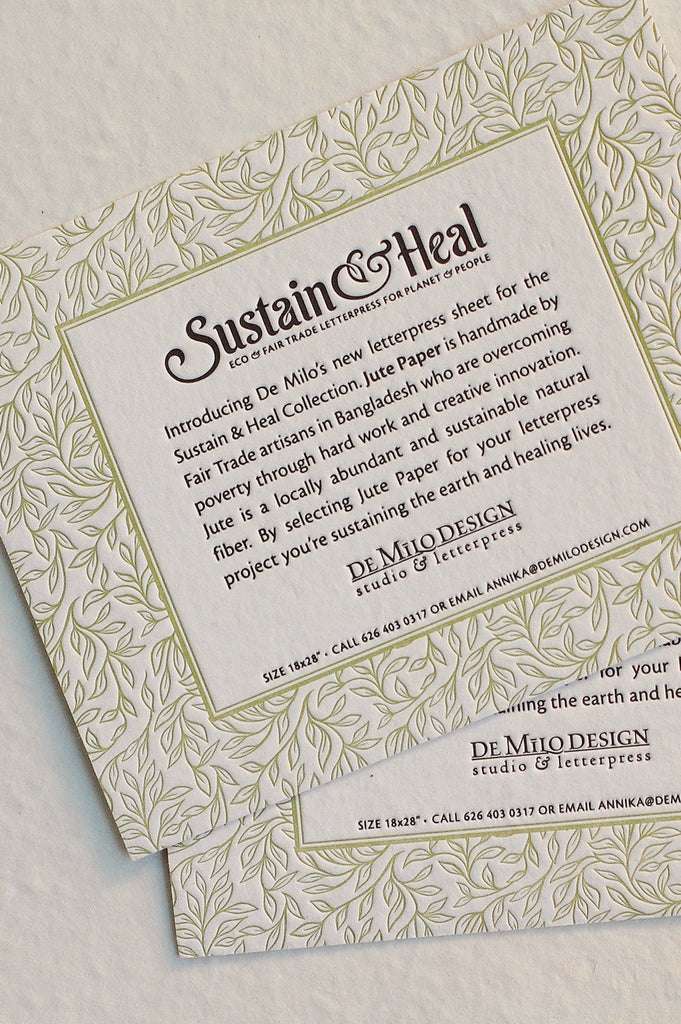 Cream Jute Letterpress Sheet