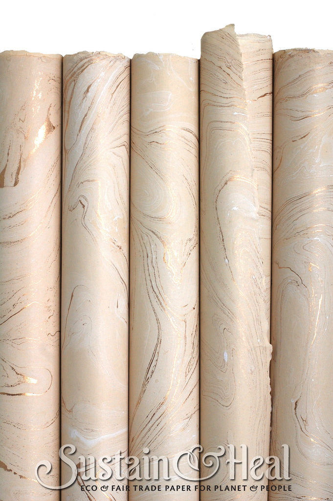 Cream and Gold Marble Sheet #142